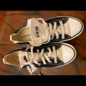 Converse Chuck Taylor black-white tennis shoes.